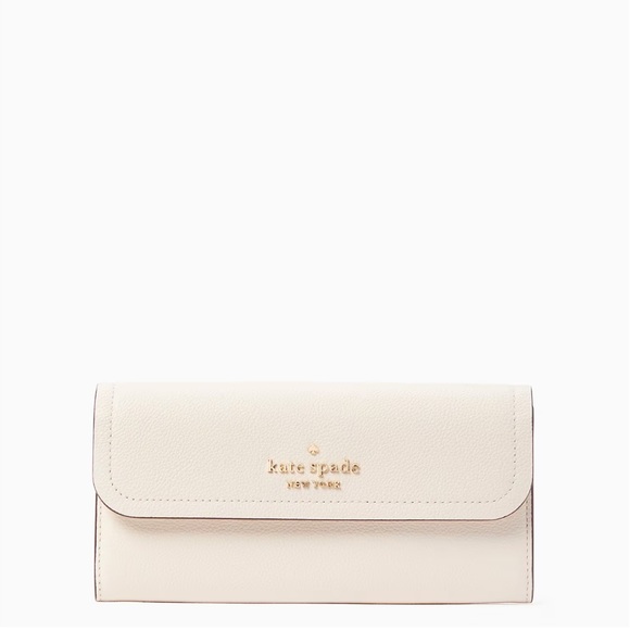 ♠️Kate Spade Rosie Pebbled Leather Large Flap Continental Wallet, Parchment NWT - Picture 1 of 5